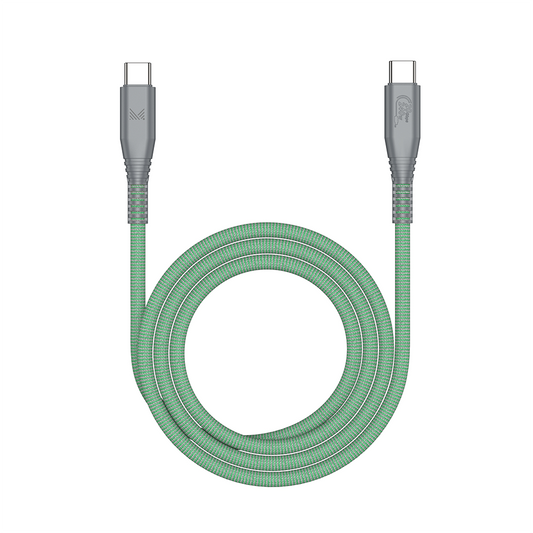 Monocozzi ESSENTIALS | USB-C To USB-C 240W 20Gbps Braided Sync & Charge Cable 1.2M - Olive