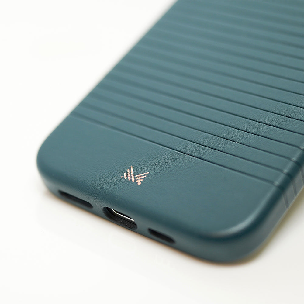 Monocozzi LUCID Refined | Magsafe Compatible SnapOn Biodegradable Leather Protective Case for iPhone 15 Pro - Midnight Blue