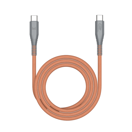 Monocozzi ESSENTIALS | USB-C To USB-C 240W 20Gbps Braided Sync & Charge Cable 1.2M - Terracotta