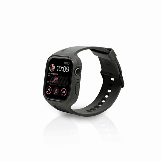 Monocozzi ESSENTIALS | Hybrid Soft Plastic Case with Strap for Apple Watch 45/44mm - Black