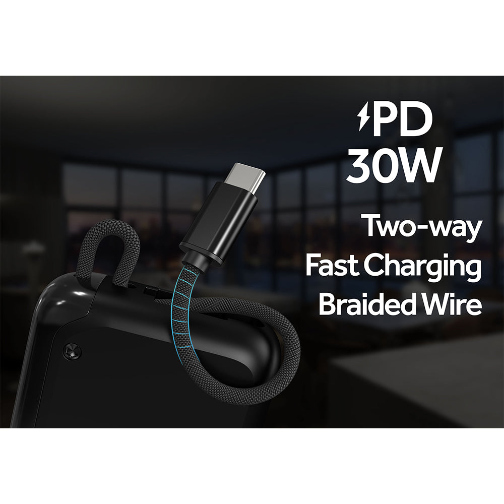 Griffin PowerBrick 10000mAh PD 30W with Built-in Cable - Black
