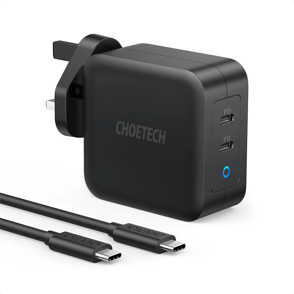 Choetech PD100W GaN Dual USB-C Wall Charger with C to C Cable