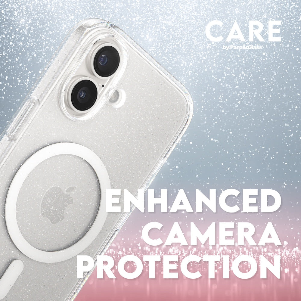 CARE by PanzerGlass Case Flagship Star Lit with White MagSafe for iPhone 16