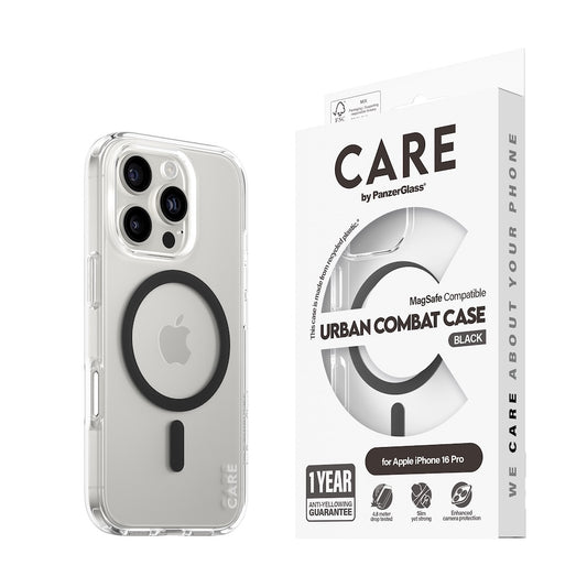 CARE by PanzerGlass Case Flagship Black MagSafe for iPhone 16 Pro