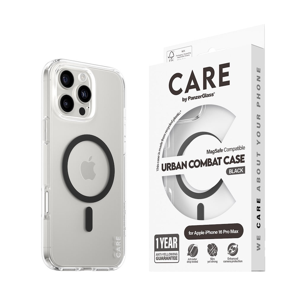 CARE by PanzerGlass Case Flagship Black MagSafe for iPhone 16 Pro Max