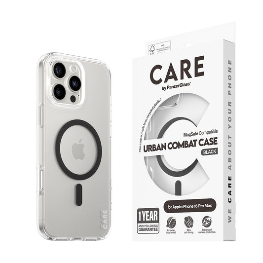 CARE by PanzerGlass Case Flagship Black MagSafe for iPhone 16 Pro Max