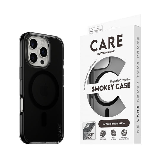 CARE by PanzerGlass® Case Flagship Smokey with MagSafe for iPhone 16 Pro