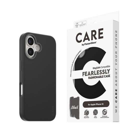 CARE by PanzerGlass Case Fashion Black MagSafe iPhone 16