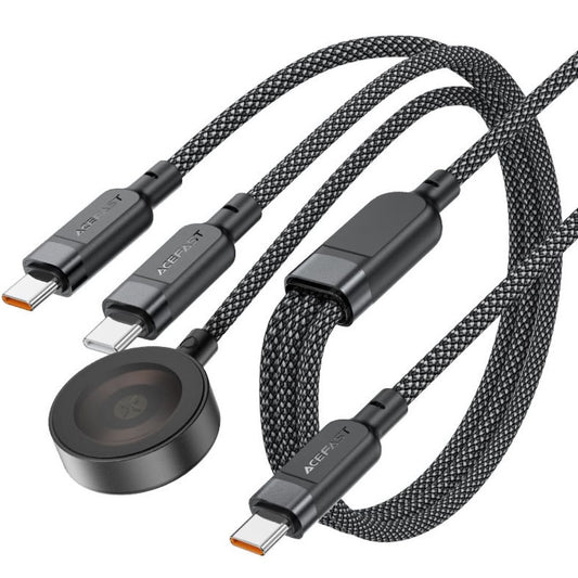 Acefast C6-11 USB-C 3-in-1 100W Intelligent Balance Charging Data Cable - Black