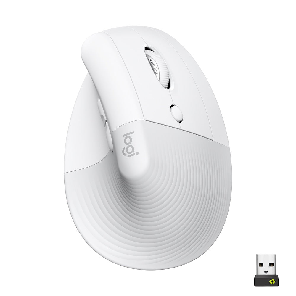 Logitech Lift Vertical Ergonomic Mouse - White