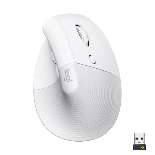 Logitech Lift Vertical Ergonomic Mouse - White