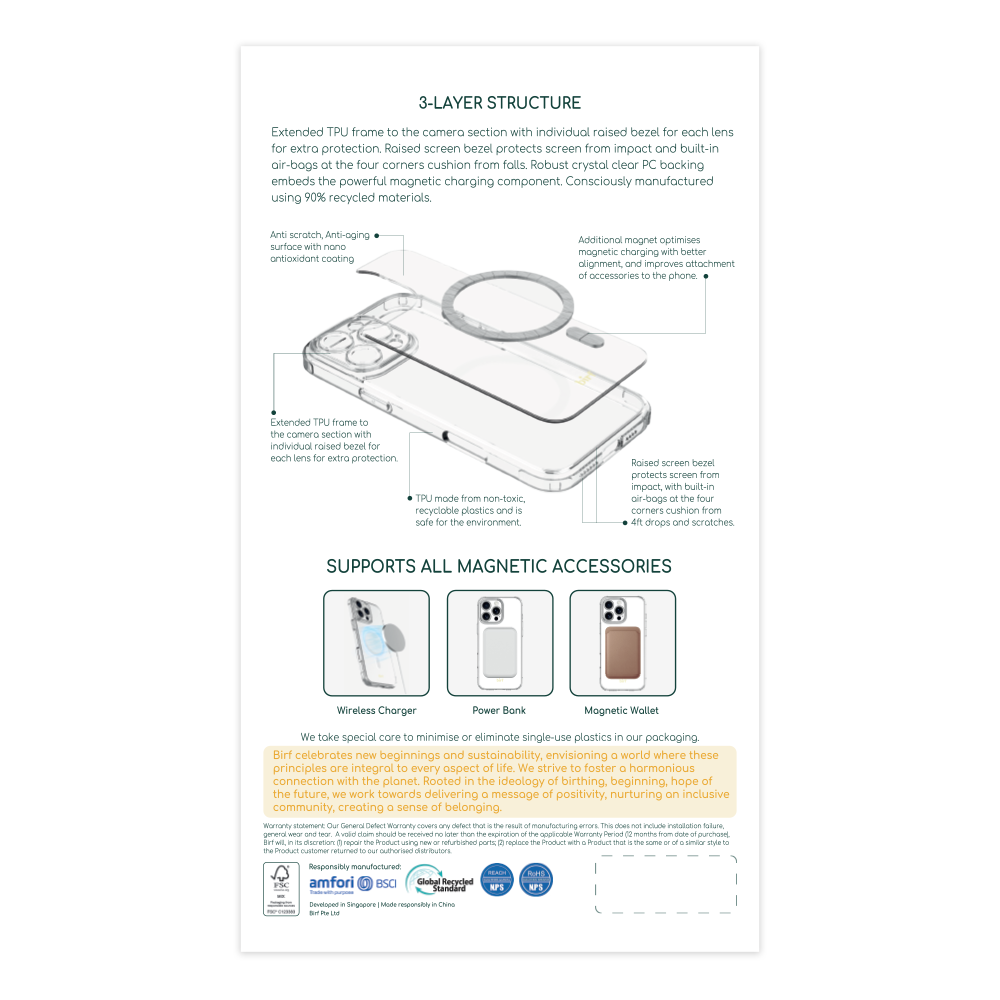 Birf iPhone 16 Pro EcoGuard Full Protect Clear Case