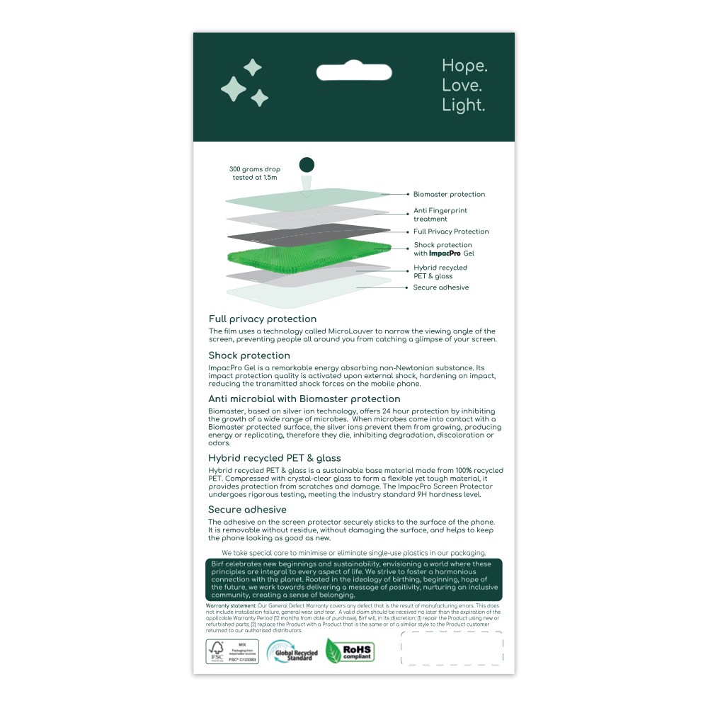 Birf iPhone 16 Pro ImpacPro Full Privacy Screen Protector