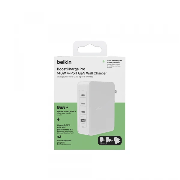 Belkin BoostCharge Pro 140W 4-Port GaN Wall Charger