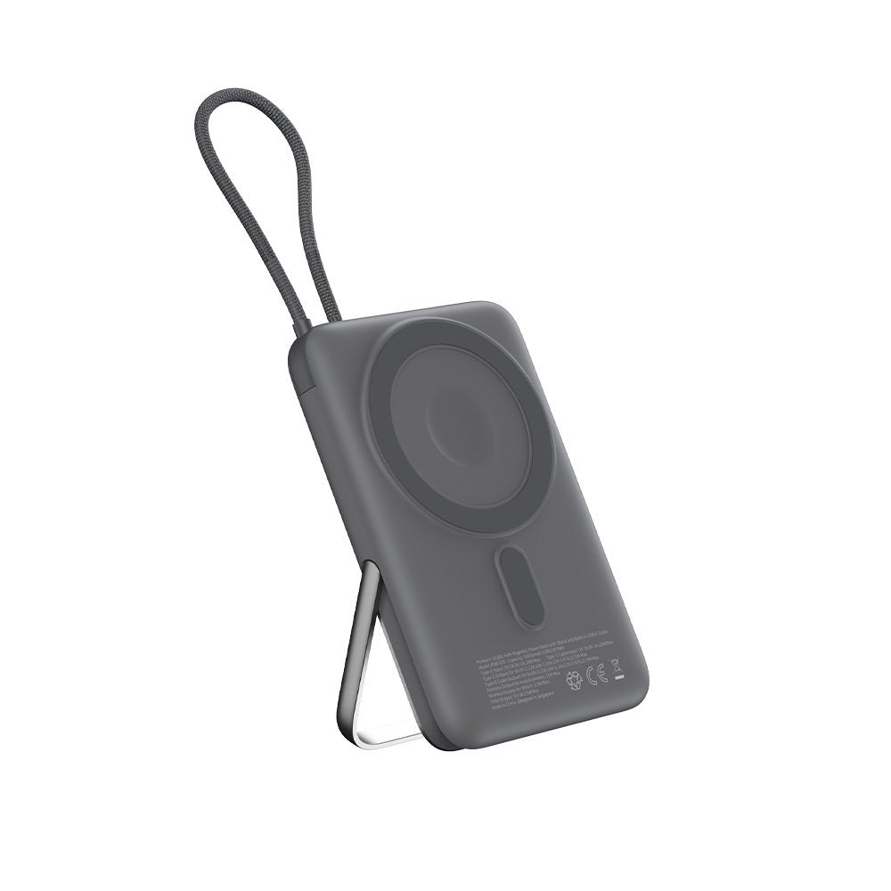 Birf 10,000mAh Magnetic PowerBank with Stand and Built-In Cable