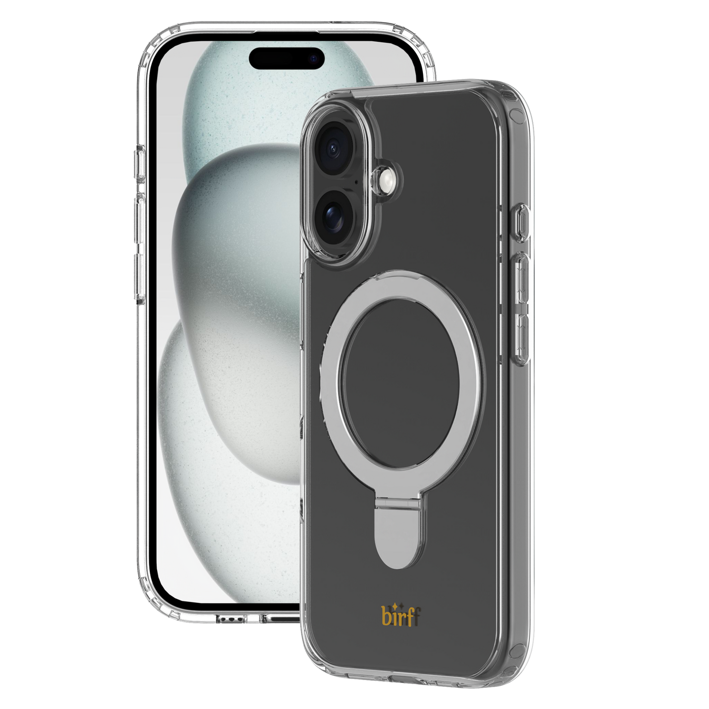 Birf iPhone 16 Magsafe EcoGuard Self Standing Clear Case
