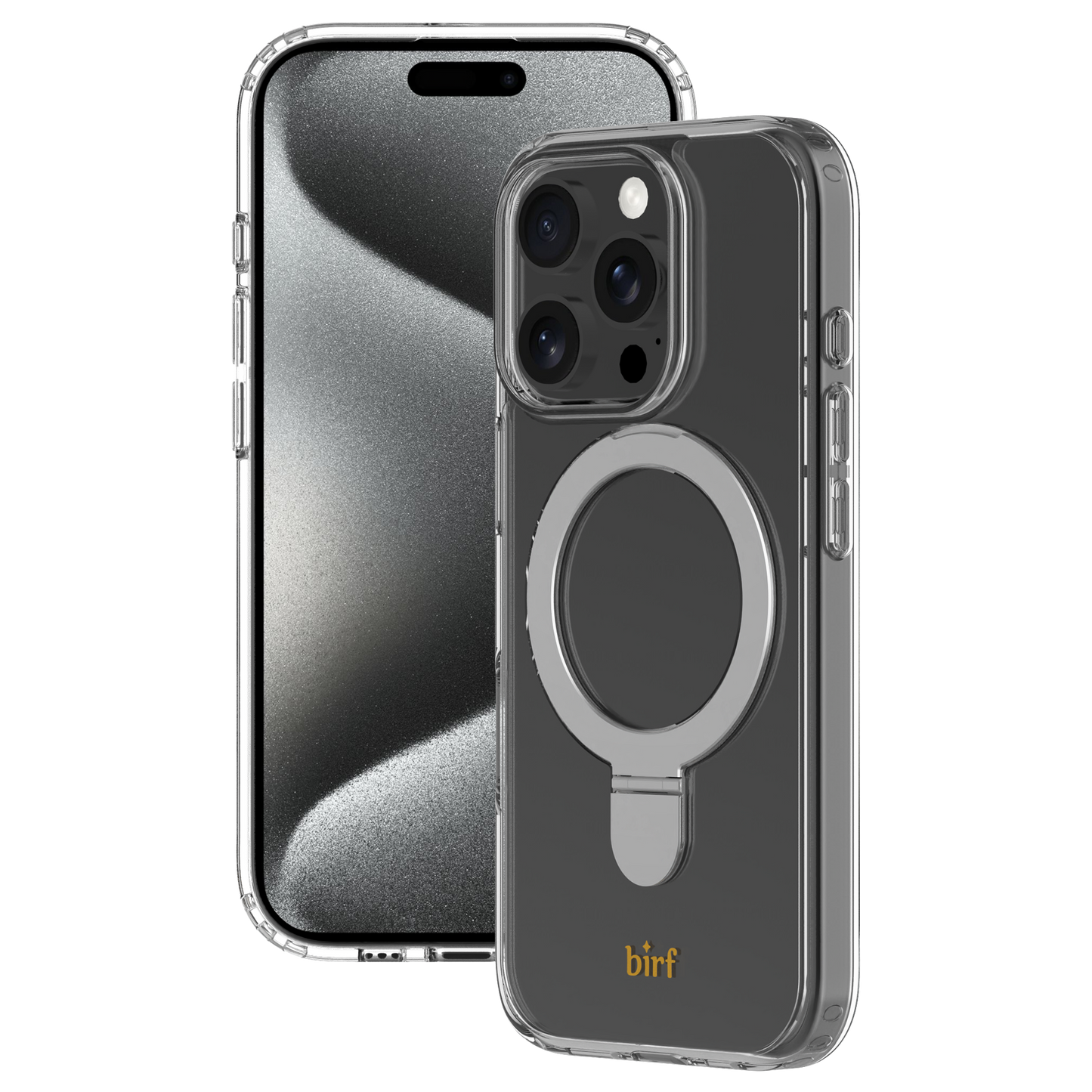 Birf iPhone 16 Pro Magsafe EcoGuard Self Standing Clear Case