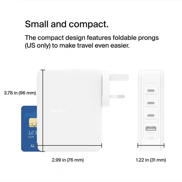 Belkin BoostCharge Pro 140W 4-Port GaN Wall Charger