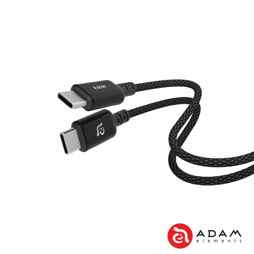 Adam Elements CASA S120 USB-C to USB-C 60W Charging Cable 120cm Black