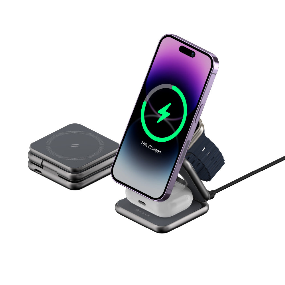 Adam Elements Mag 3 Magnetic 3-in-1 Foldable Travel Charging Station