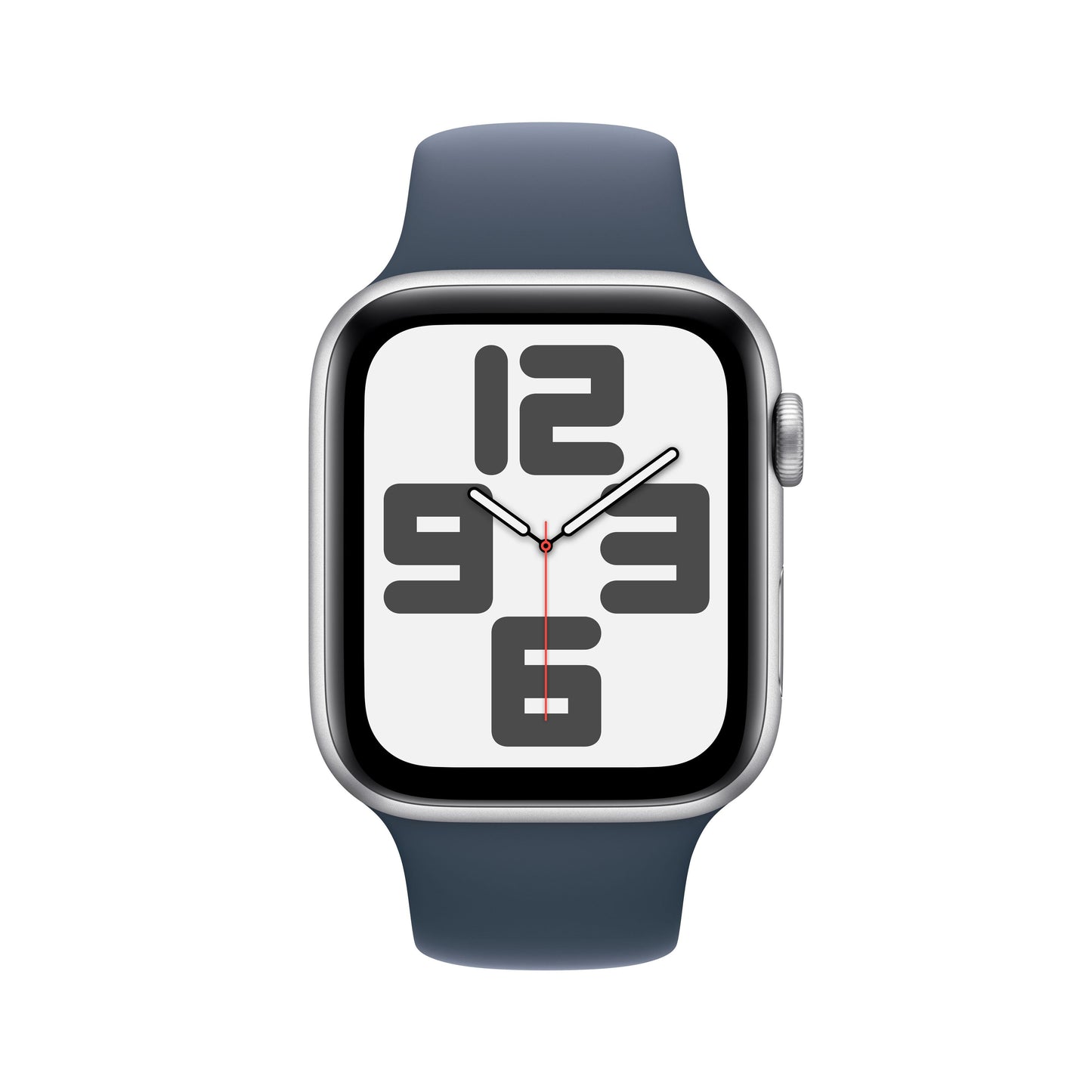 Apple Watch SE (2023) GPS + Cellular 44mm Silver Alum Case w/ Storm Blue Sport Band - M/L