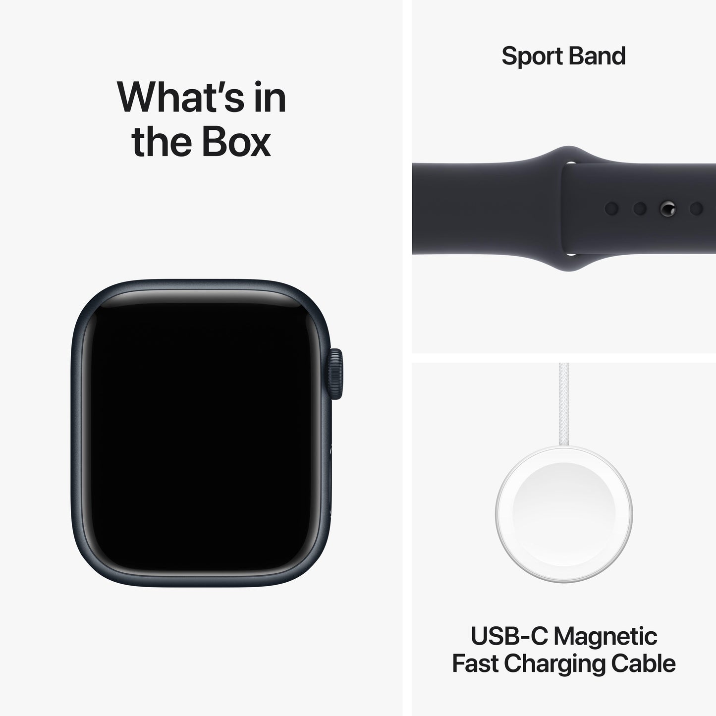Apple Watch Series 9 GPS 45mm Midnight Alum Case w/ Midnight Sport Band - M/L