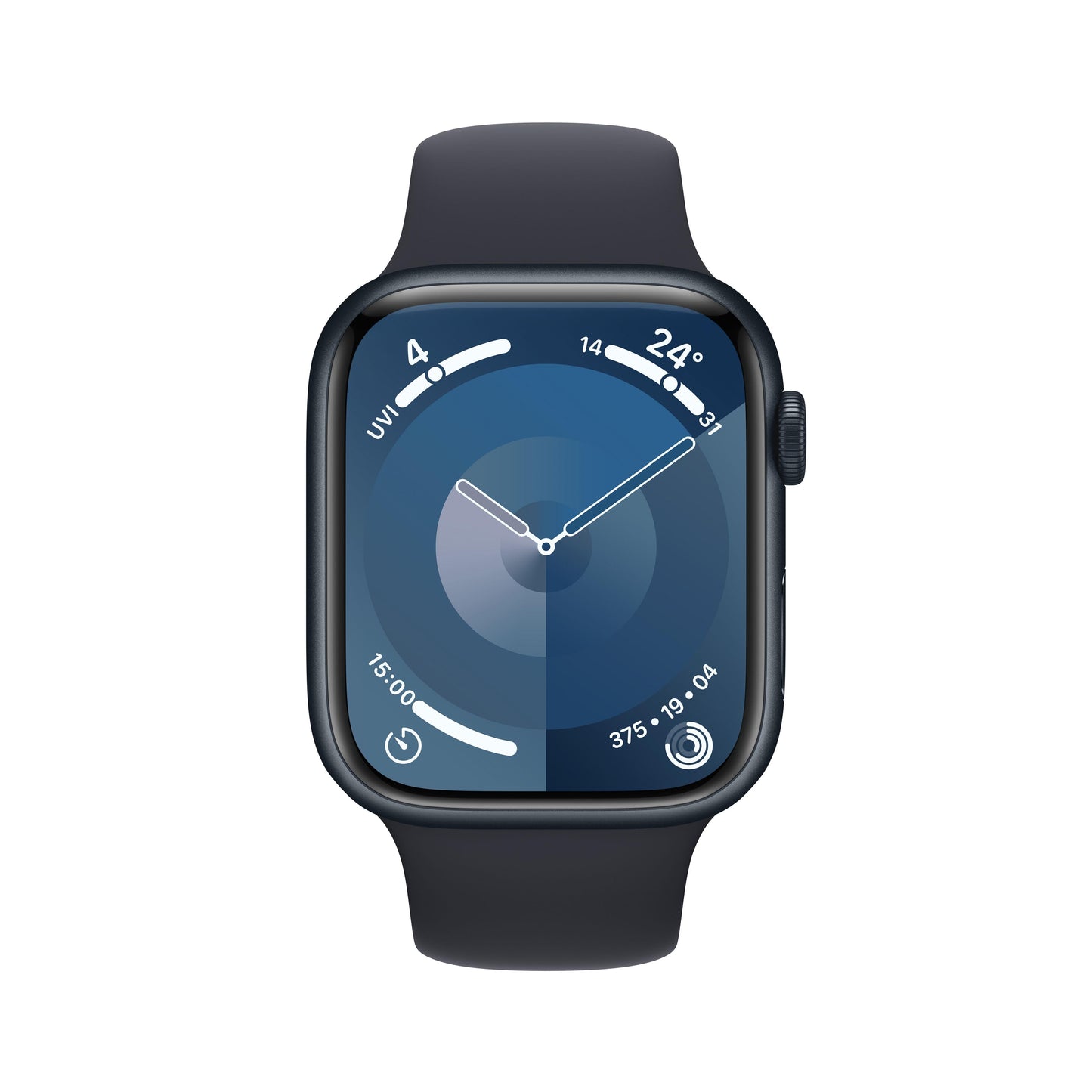 Apple Watch Series 9 GPS 45mm Midnight Alum Case w/ Midnight Sport Band - M/L