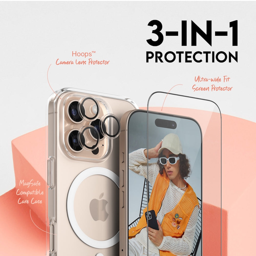 CARE by PanzerGlass® Flagship 3-in-1 Bundle for iPhone 16 Pro