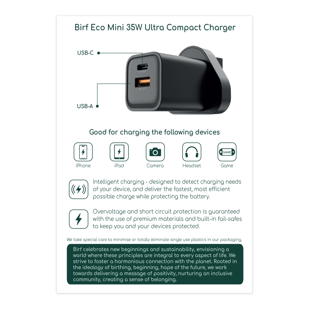 Birf Eco Mini 35W Ultra Compact Charger