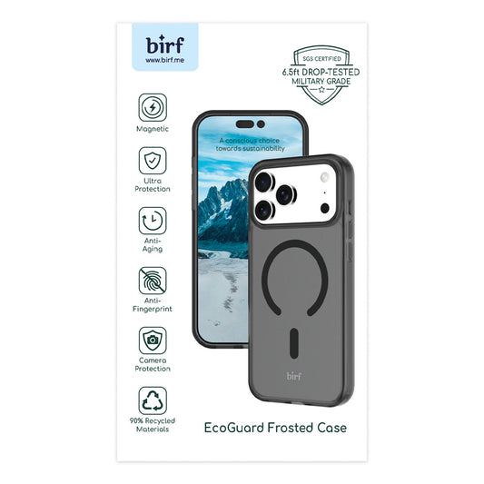 Birf Magsafe EcoGuard Frosted Case for iPhone 17 Pro Max Black