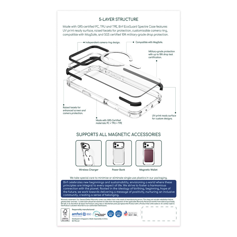 Birf Magsafe EcoGuard Spectre Case for iPhone 17 Pro Black