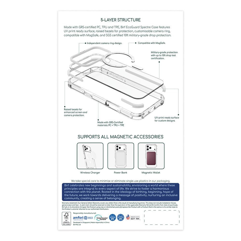 Birf Magsafe EcoGuard Spectre Case for iPhone 17 Pro Clear