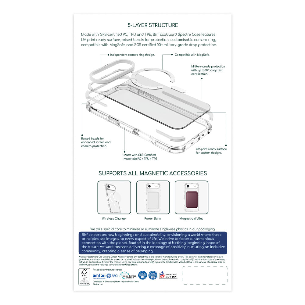 Birf Magsafe EcoGuard Spectre Case for iPhone Air Clear
