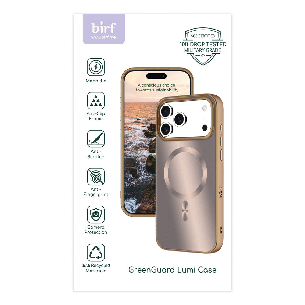 Birf Magsafe GreenGuard Lumi Case iPhone 17 Pro Max Rose Gold