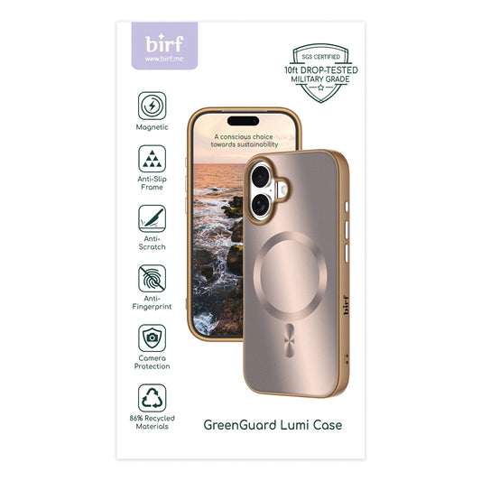 Birf Magsafe GreenGuard Lumi Case iPhone 17 Rose Gold