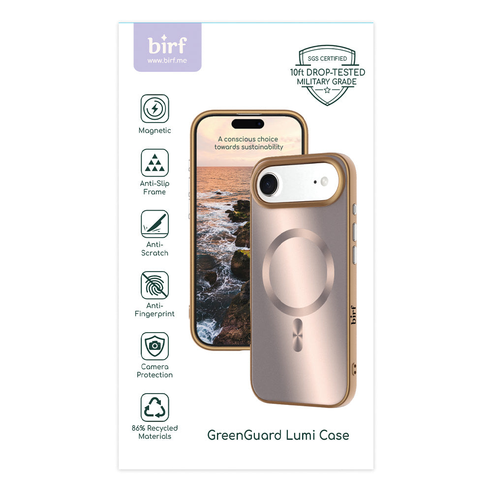 Birf Magsafe GreenGuard Lumi Case iPhone Air Rose Gold