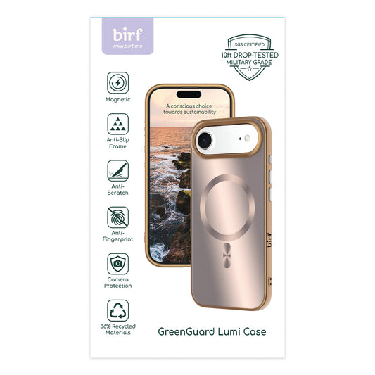 Birf Magsafe GreenGuard Lumi Case iPhone Air Rose Gold