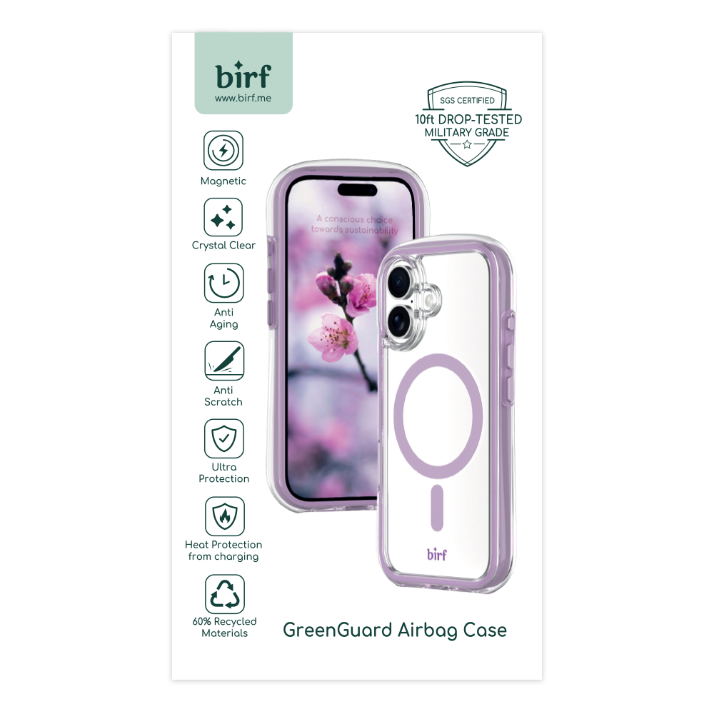 Birf iPhone 16 GreenGuard Airbag Sakura Plum Case