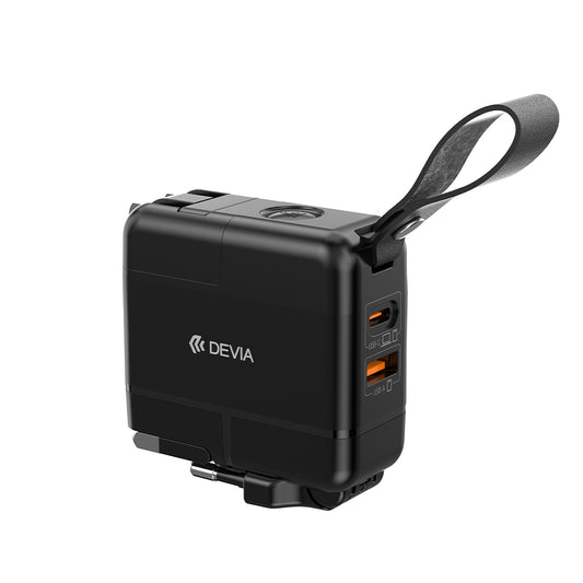 DEVIA 45W PD+QC GaN Travel Adapter Black
