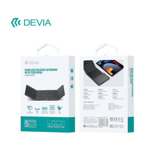 DEVIA Lingo Series Wireless Folding Keyboard With Touchpad B033 - Gray