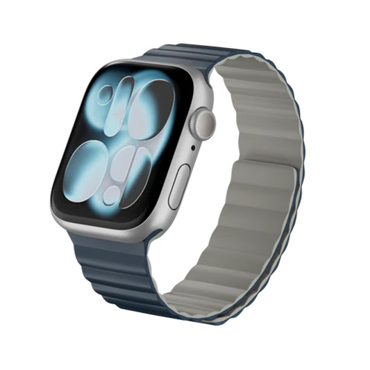MagEasy Skin Duo Reversible Silicone Magnetic Band 42/44/45/46/49mm Midnight Blue/Concrete Gray