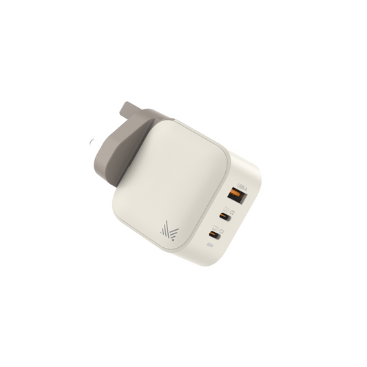 Monocozzi ESSENTIALS | 65W 3-Ports USB C USB A GaN Charger (UK) - Sand