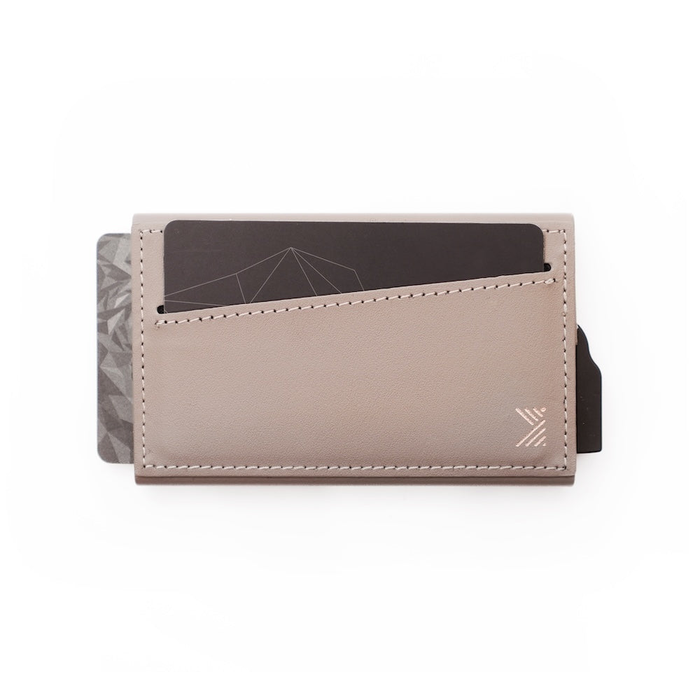 Monocozzi LUCID Refined | Biodegradable Leather Magnetic Card Protector for iPhone - Elephant Grey