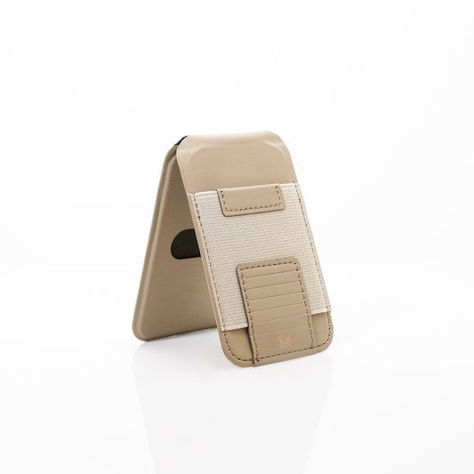 Monocozzi LUCID Refined | Biodegradable Leather Magnetic Stand Wallet for iPhone - Elephant Grey