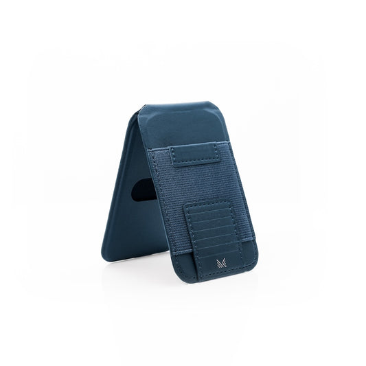 Monocozzi LUCID Refined | Biodegradable Leather Magnetic Stand Wallet for iPhone - Midnight Blue