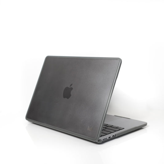 Monocozzi LUCID | Shockproof Polycarbonate TPU Hybrid Translucent Case for MacBook Air 13 M2 2022 (Non Scratch surface) - Charcoal