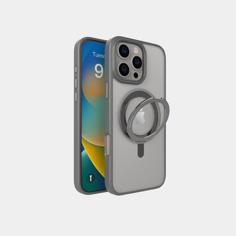 Monocozzi SafeProtect with Rotatable Ring for iPhone 16 Pro Max - Grey