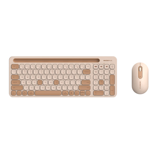 MicroPack KM238 2.4G+ Bluetooth Wireless Keyboard and Mouse Combo Cream