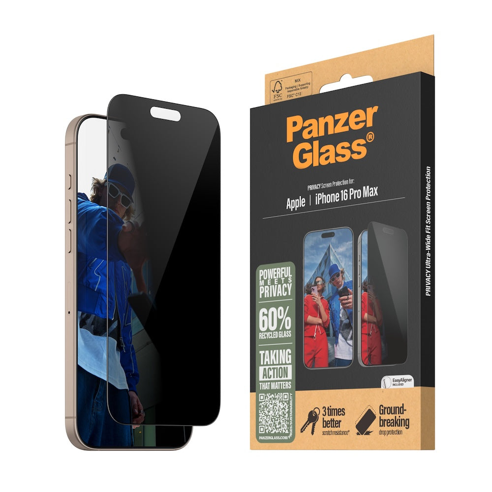 PanzerGlass Apple iPhone 16 Pro Max Ultra-Wide Fit Privacy Screen Protector