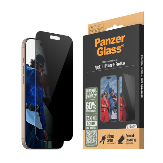 PanzerGlass Apple iPhone 16 Pro Max Ultra-Wide Fit Privacy Screen Protector